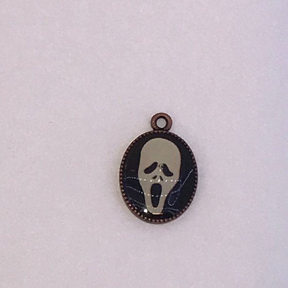 Cute Brass Ghost Scream Head Charm - Picture 2 of 3